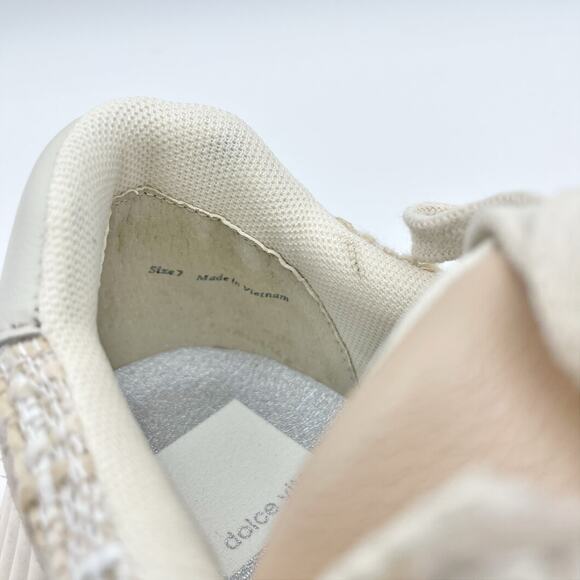 Dolce Vita Women's Dolen Leather Sneaker Size 7 Ivory Tan Lace-Up Closure NIB - Picture 11 of 11